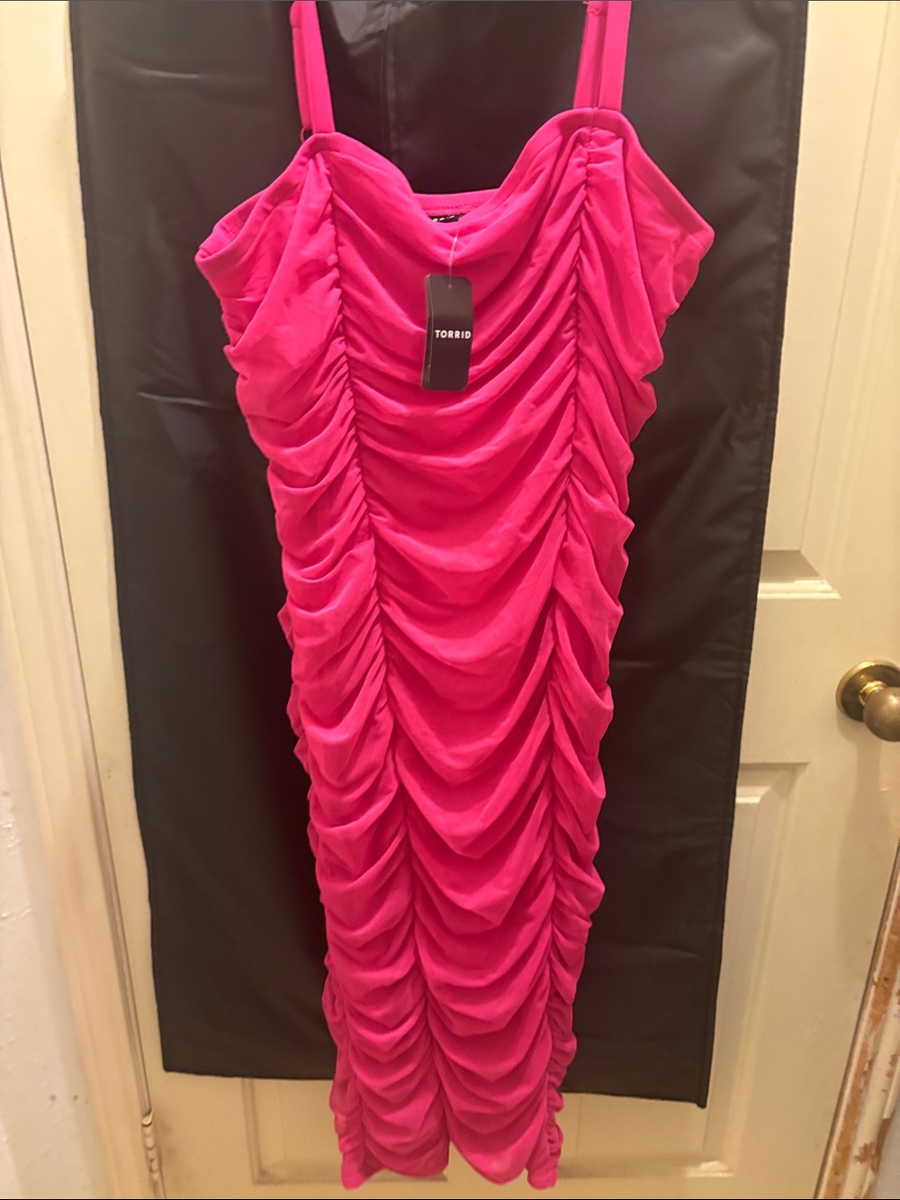 torrid Hot Pink Ruched Midi Dress